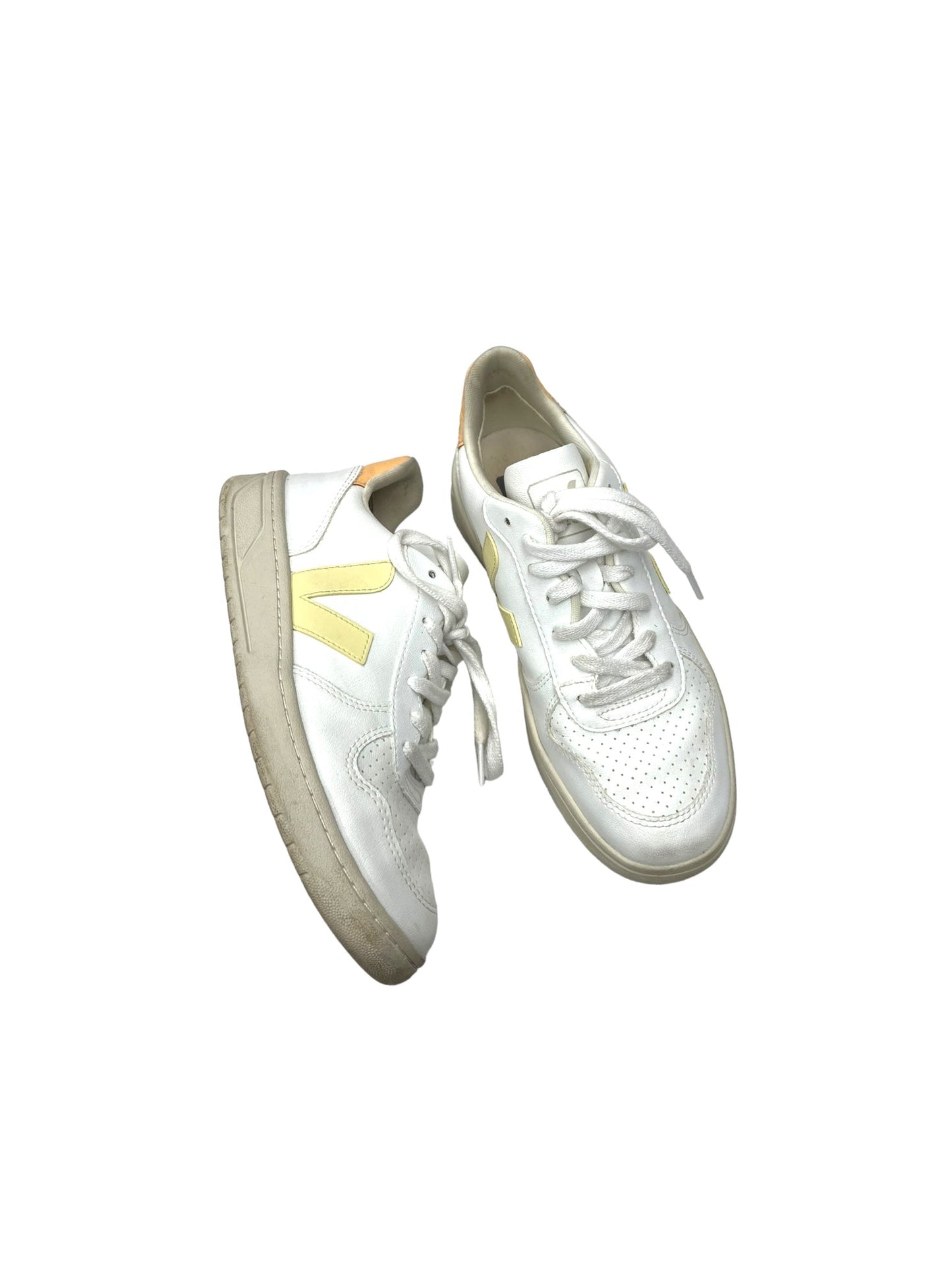 White & Yellow Shoes Sneakers VEJA, Size 8
