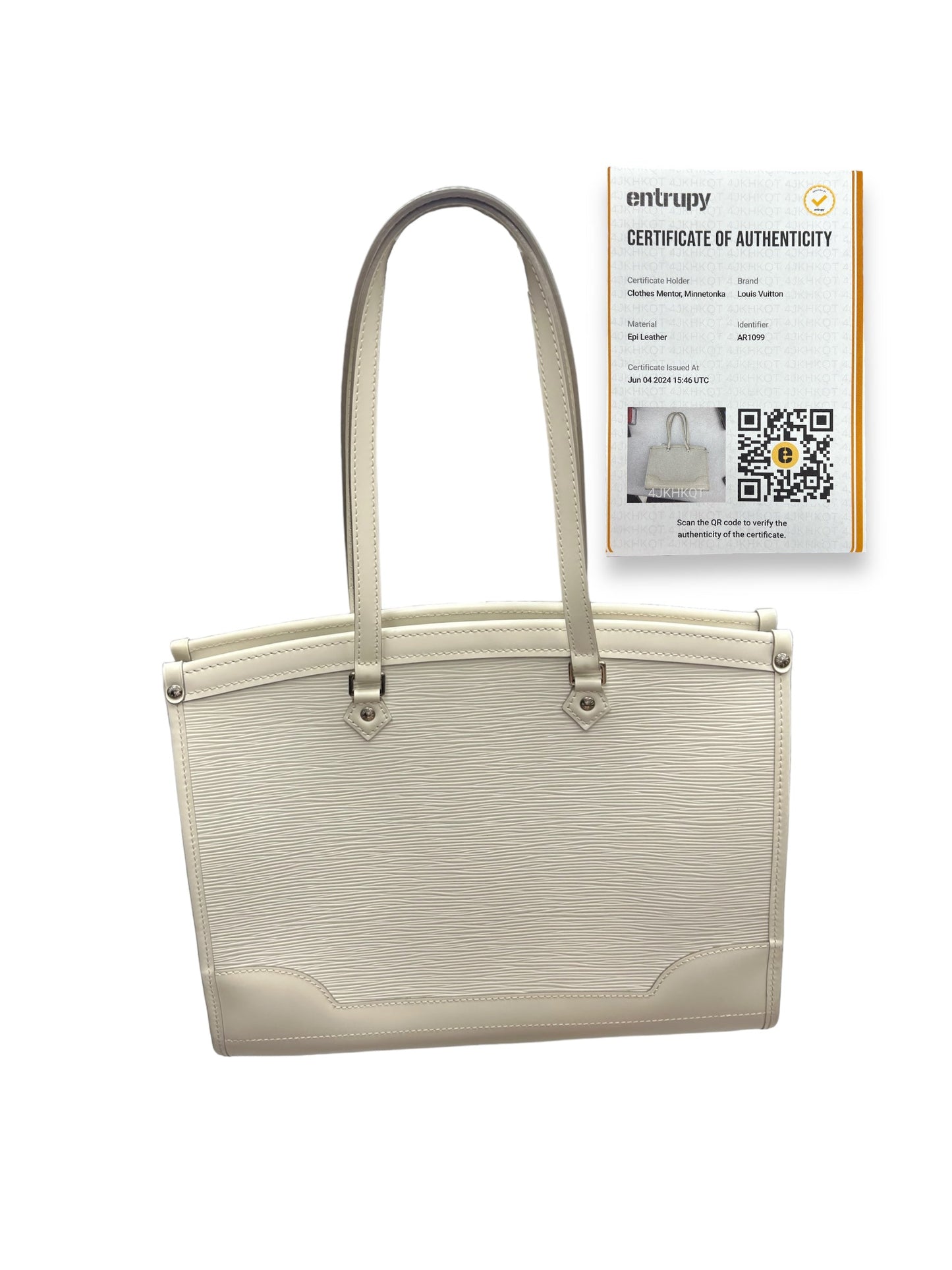 Ivory Handbag Luxury Designer Louis Vuitton, Size Large