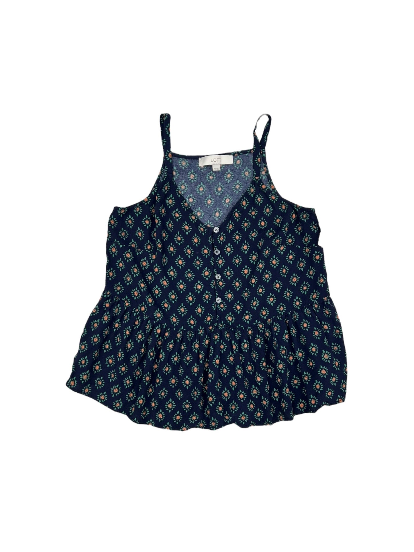 Navy Top Sleeveless Loft, Size Xs
