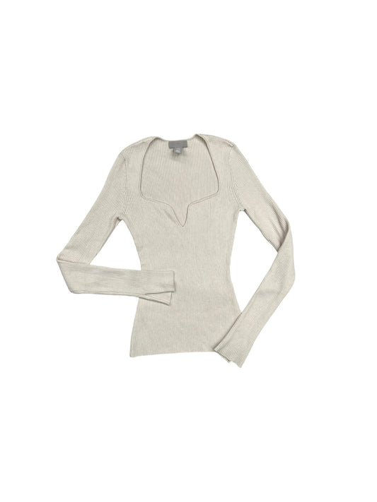 Top Long Sleeve By H&m In Cream, Size: S