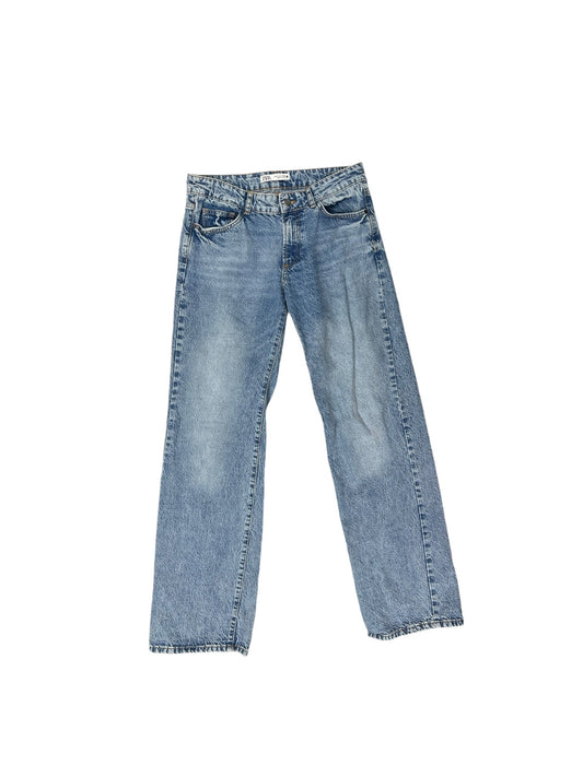 Jeans Straight By Zara In Blue Denim, Size: 8