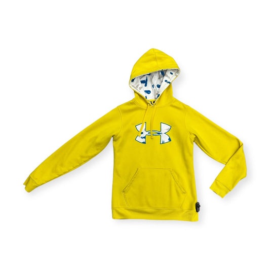 Athletic Sweatshirt Hoodie By Under Armour In Yellow, Size: S