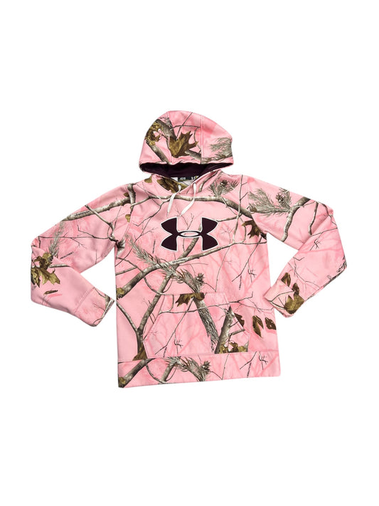 Athletic Sweatshirt Hoodie By Under Armour In Camouflage Print, Size: M