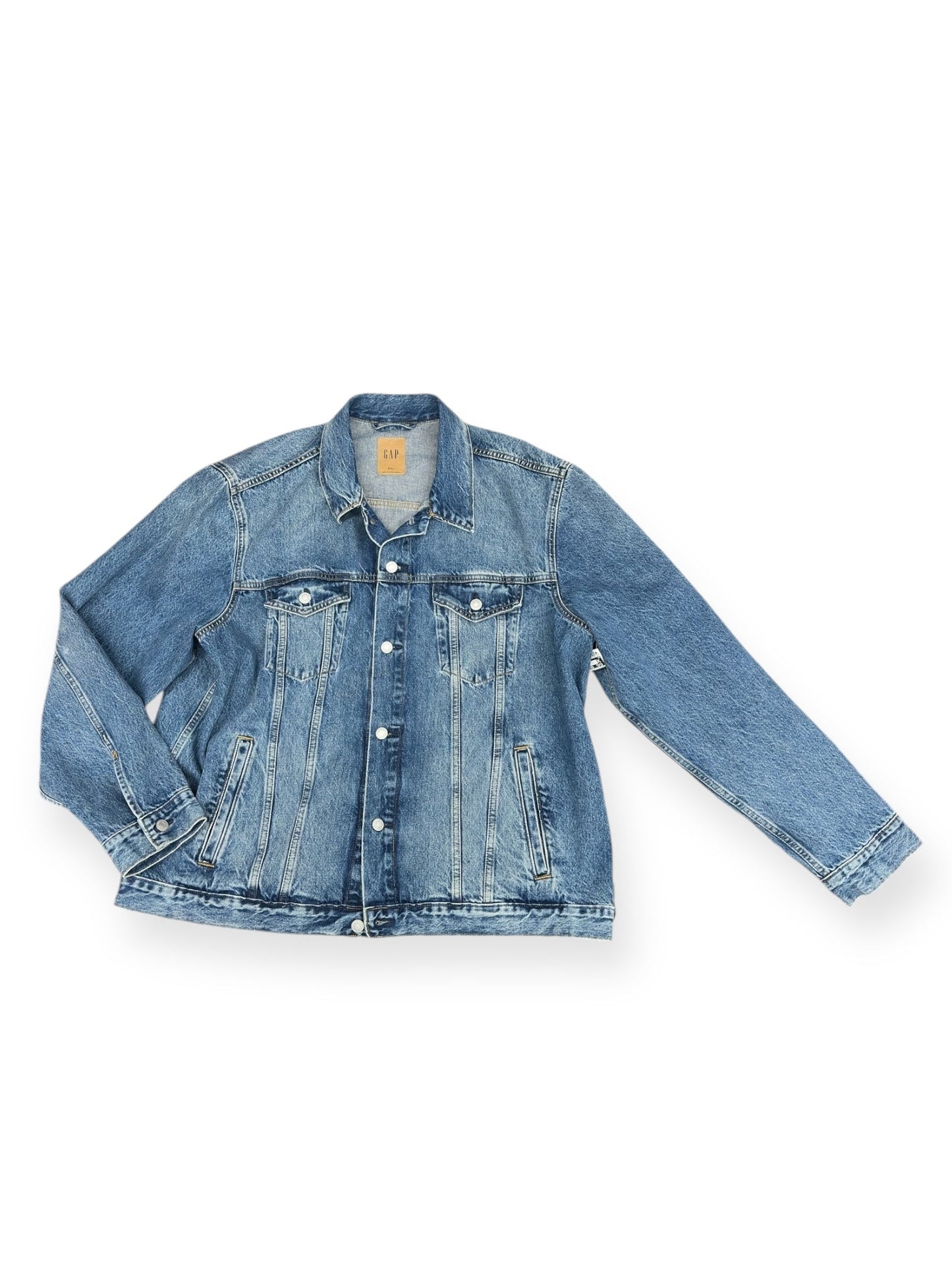 Jacket Denim By Gap In Blue Denim, Size: Xxl