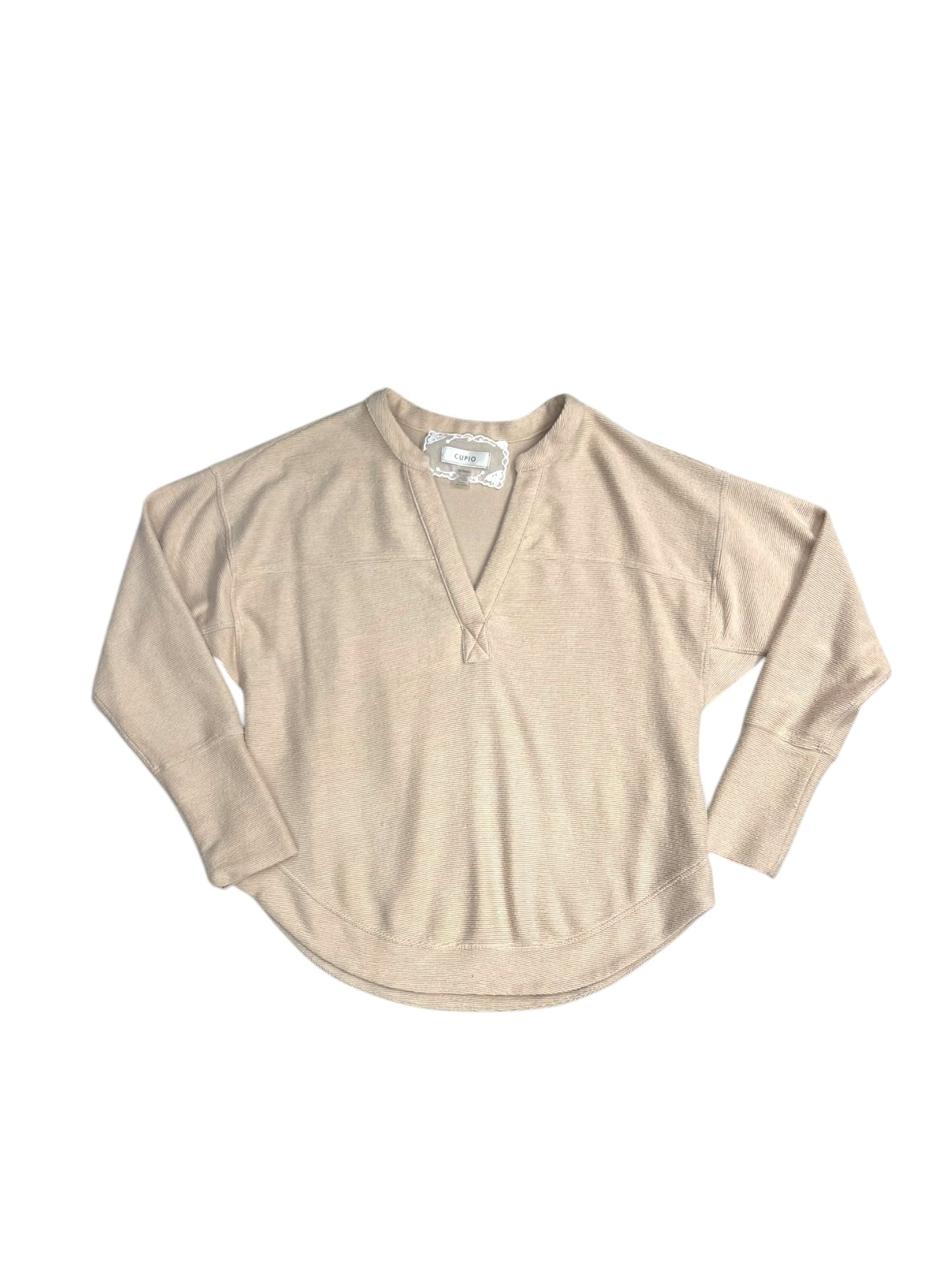 Top Long Sleeve By Cupio In Beige, Size: Xs