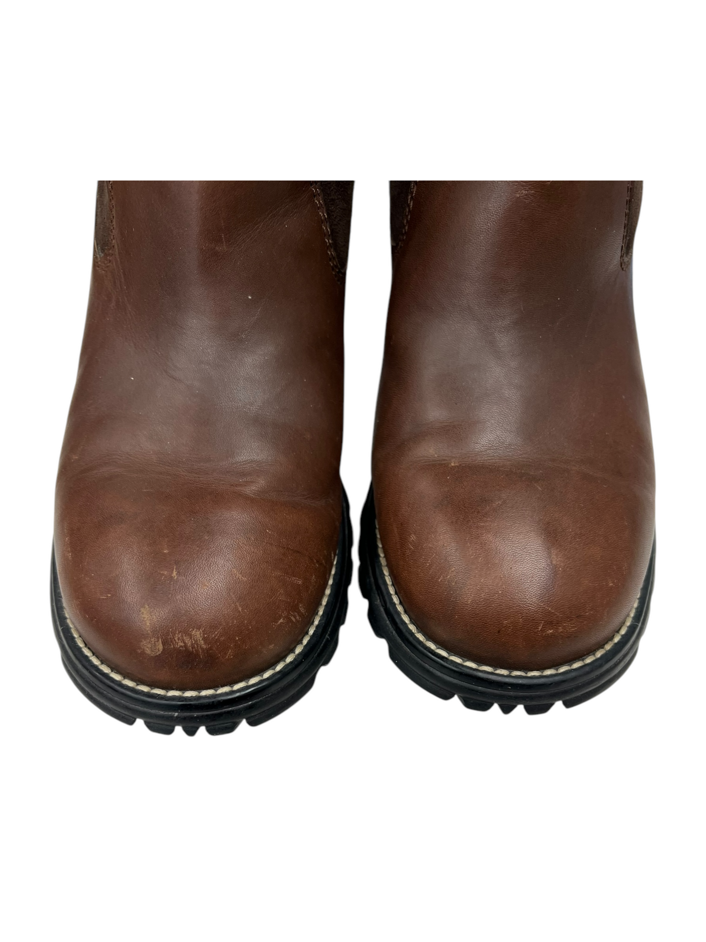 Boots Mid-calf Flats By Ugg In Brown, Size: 9