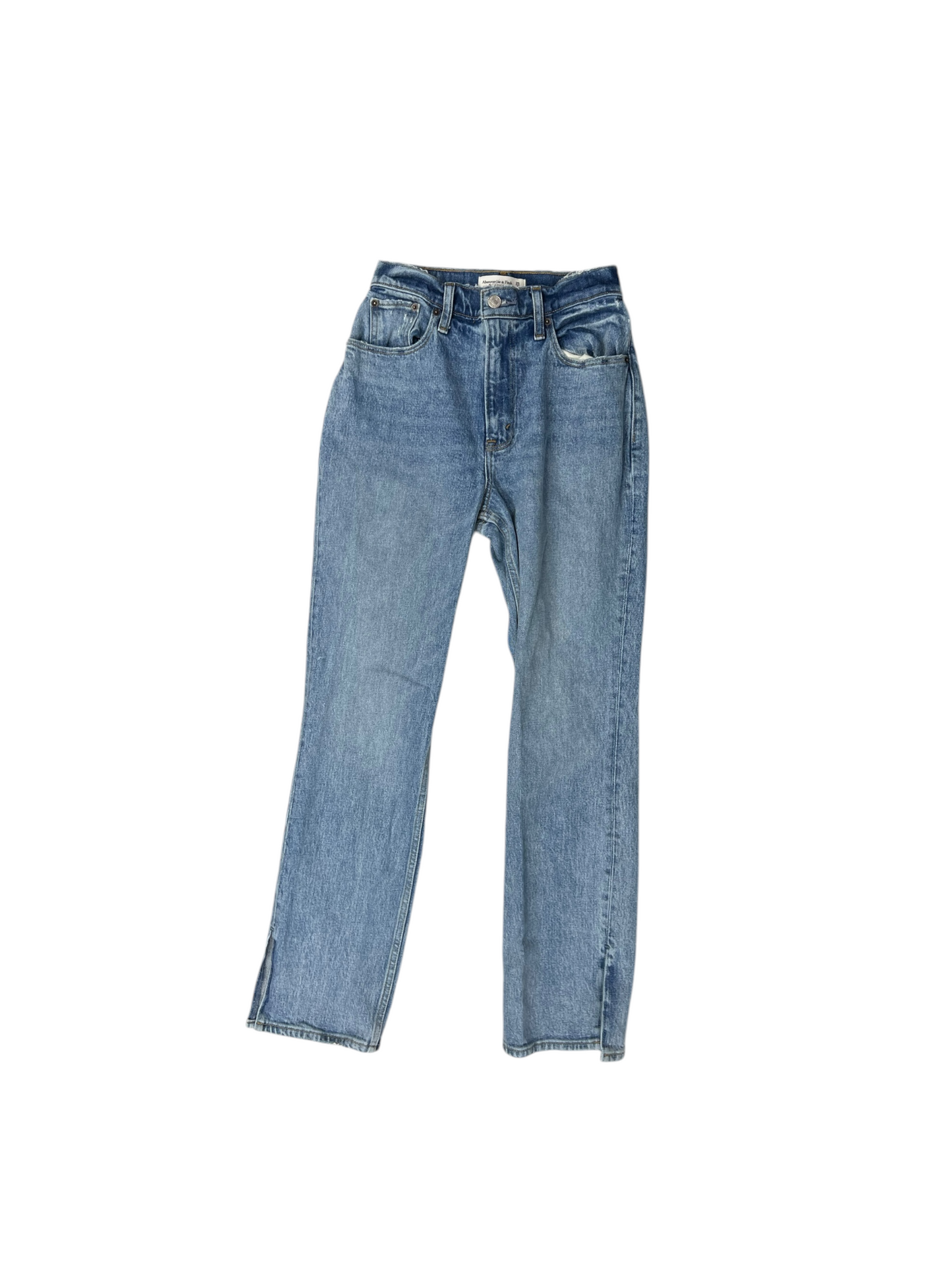 Jeans Straight By Abercrombie And Fitch In Blue Denim, Size: 0