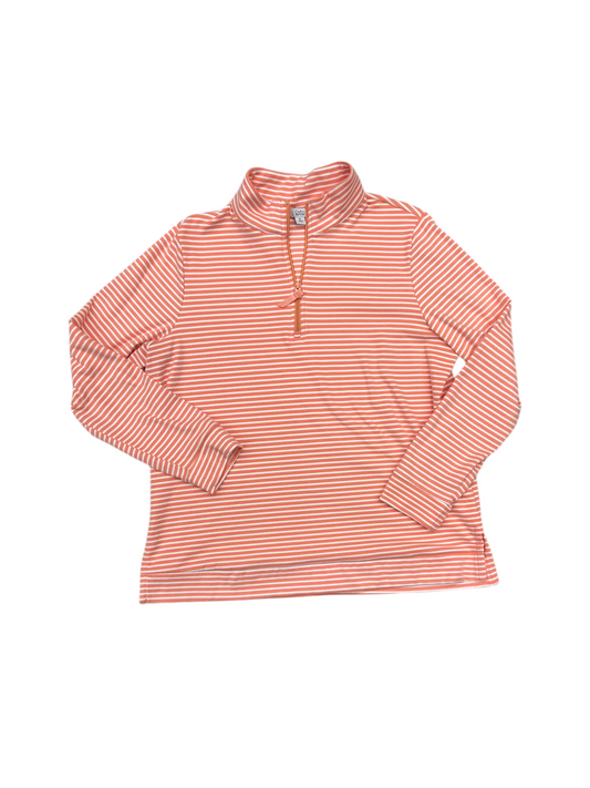 Top Long Sleeve By Croft And Barrow In Orange & White, Size: Xl