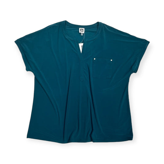 Top Short Sleeve By Anne Klein In Teal, Size: Xl