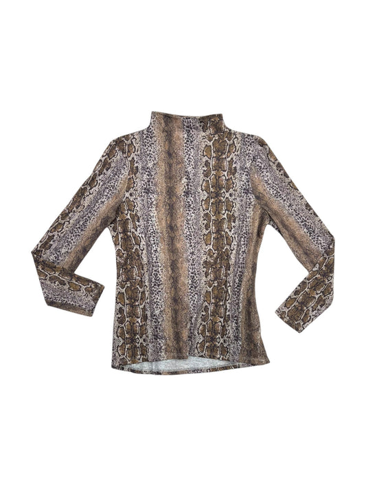 Top Long Sleeve By Beachlunchlounge In Snakeskin Print, Size: L