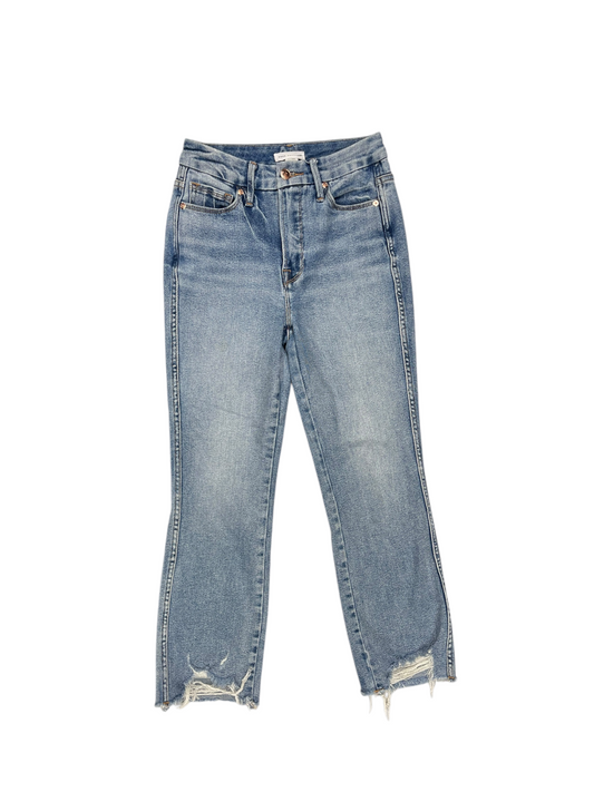 Jeans Cropped By Good American In Blue Denim, Size: 0