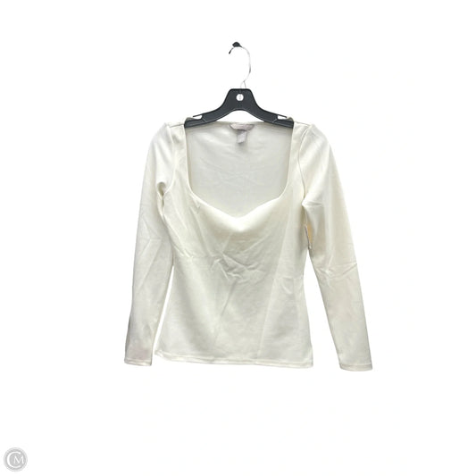 Top Long Sleeve By H&m In Cream, Size: S