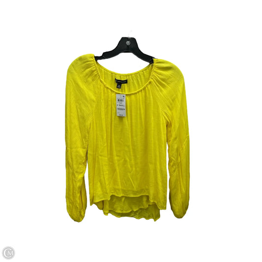 Top Long Sleeve By Inc In Yellow, Size: Xs