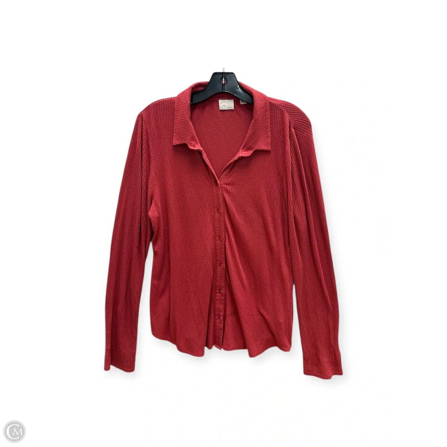 Top Long Sleeve By Anthropologie In Red, Size: M