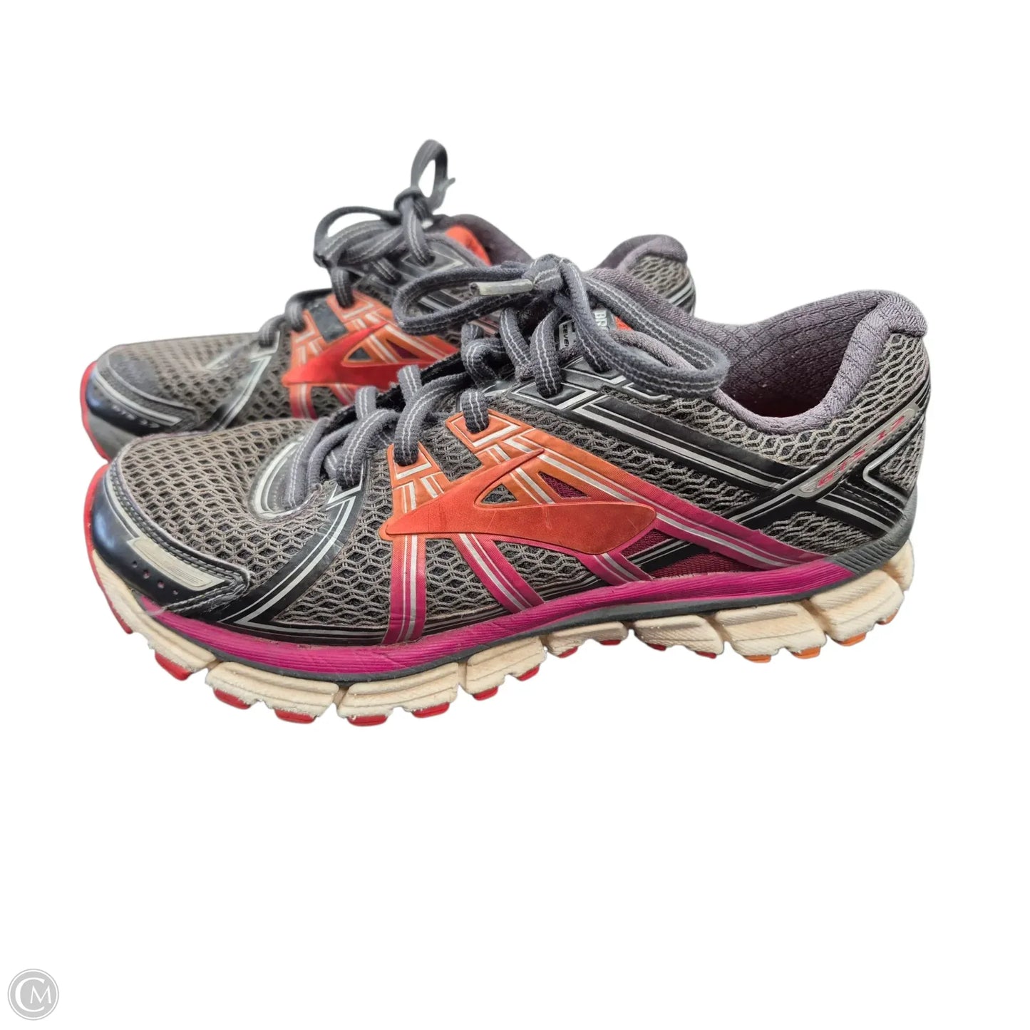 Shoes Athletic By Brooks In Grey & Orange, Size: 7.5