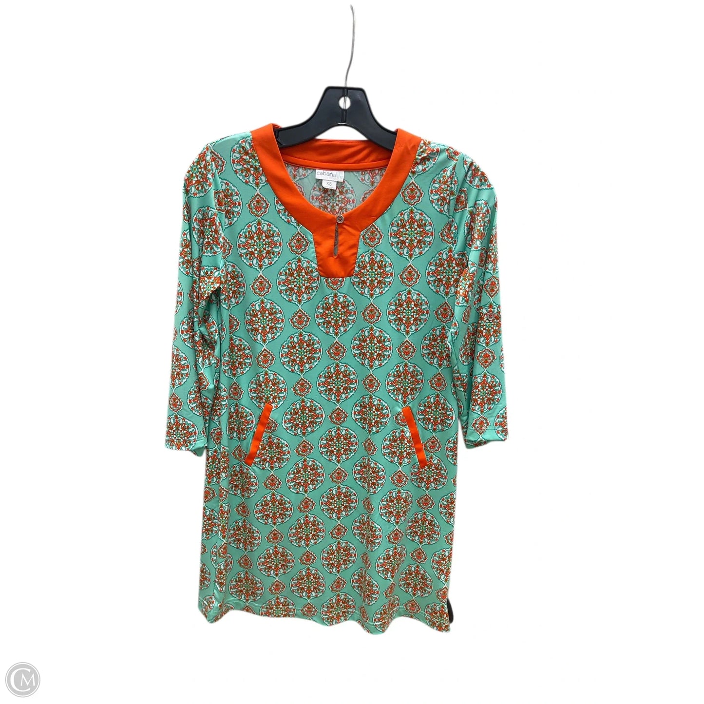 Swimwear Cover-up By Clothes Mentor In Grey & Orange, Size: Xs