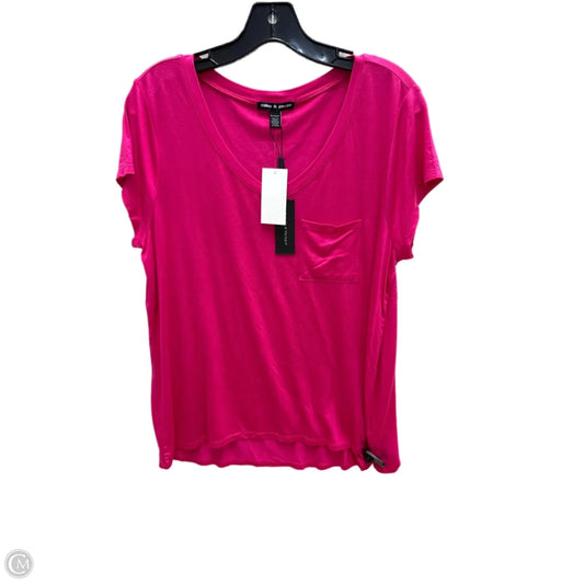 Top Short Sleeve Basic By Cable And Gauge In Pink, Size: L