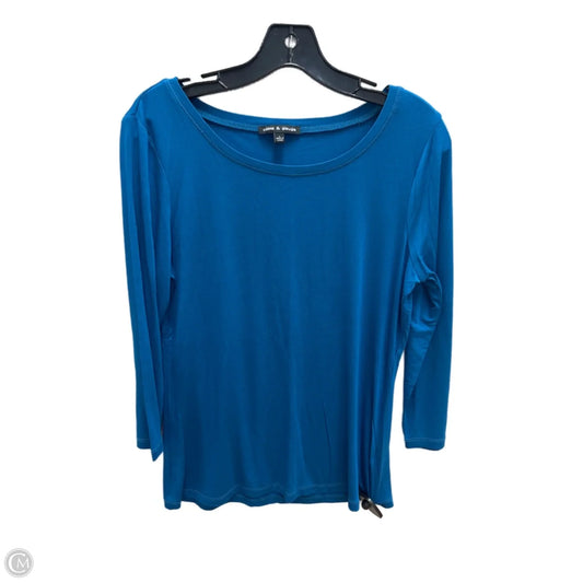 Top 3/4 Sleeve By Cable And Gauge In Blue, Size: L