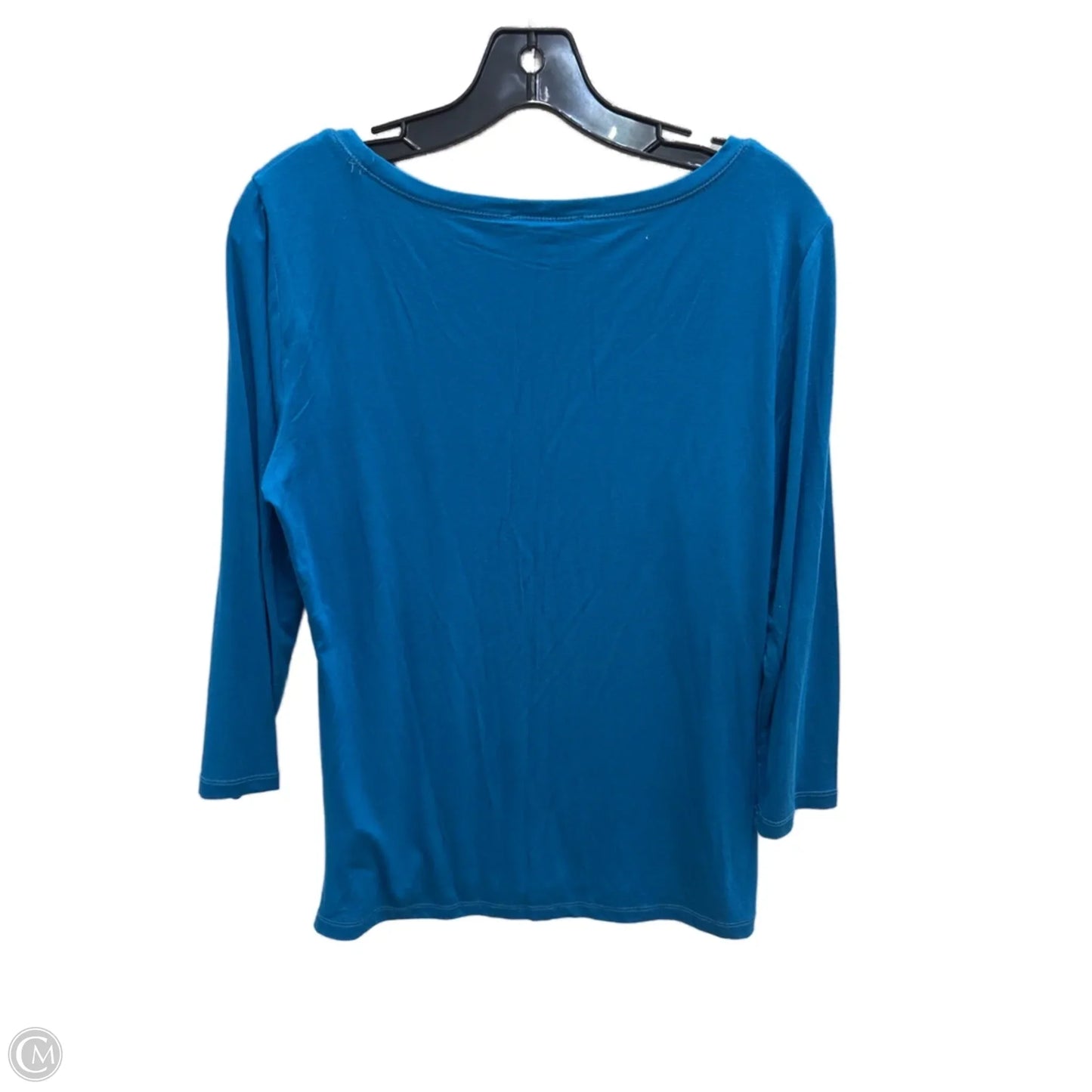 Top 3/4 Sleeve By Cable And Gauge In Blue, Size: L