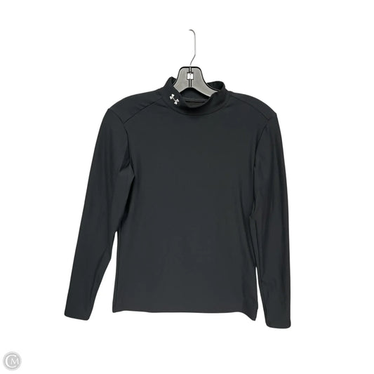 Athletic Top Long Sleeve Collar By Under Armour In Black, Size: L
