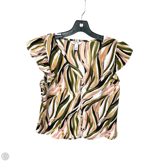 Top Short Sleeve By Nine West In Green & Pink, Size: M