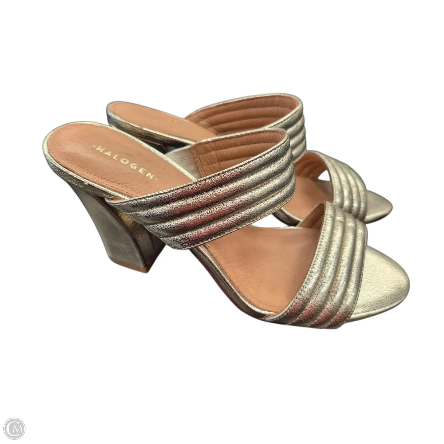 Shoes Heels Block By Halogen In Gold, Size: 7