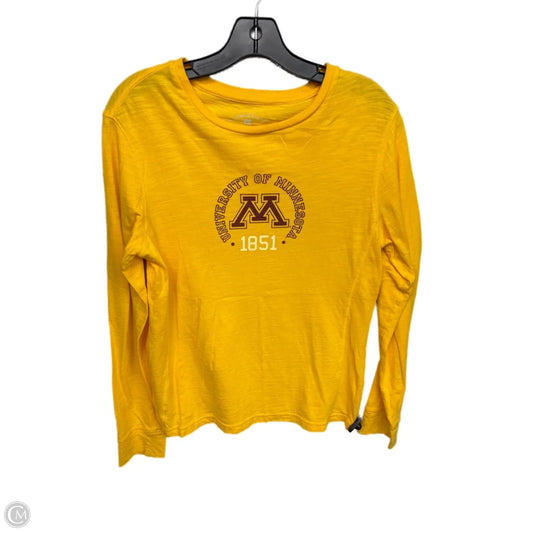 Athletic Top Long Sleeve Collar By Colosseum In Gold, Size: L