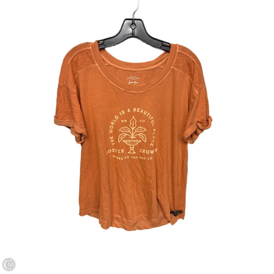 Top Short Sleeve By Anthropologie In Orange, Size: L