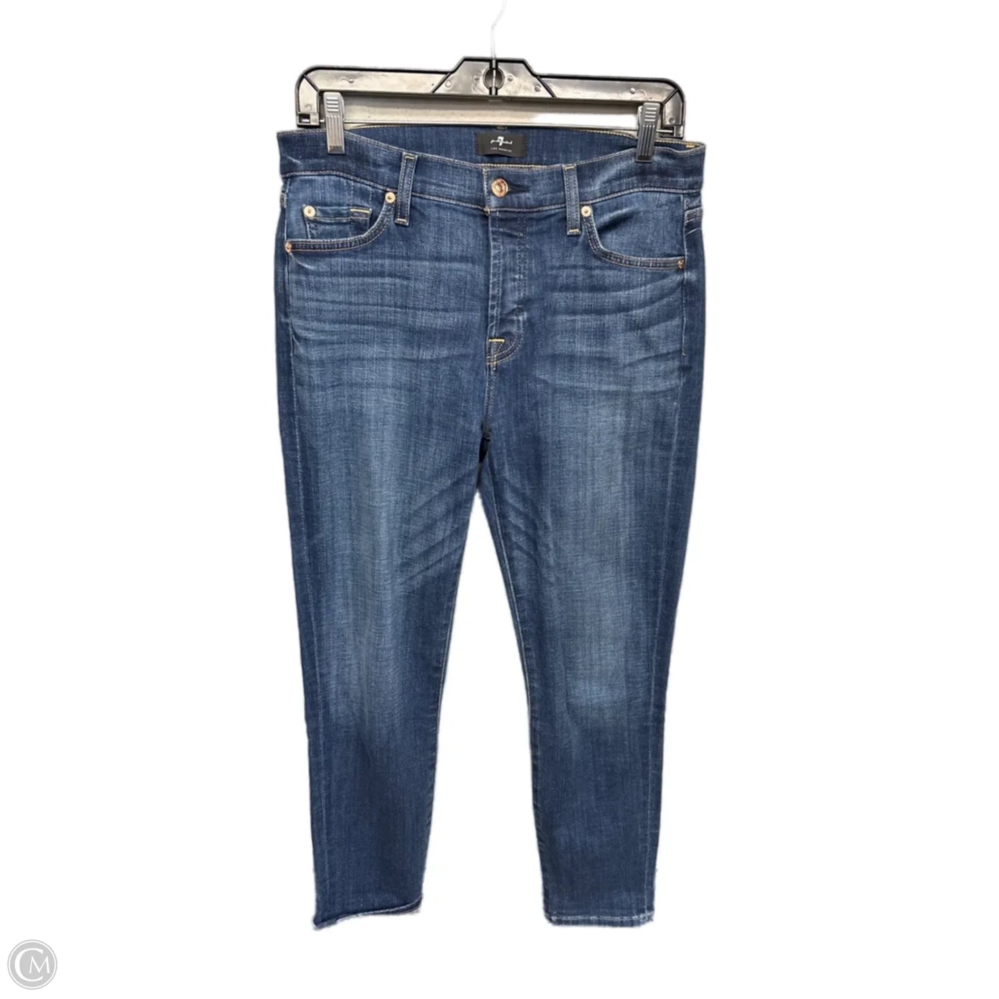 Jeans Skinny By 7 For All Mankind In Blue Denim, Size: 4