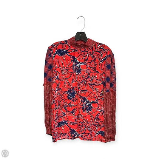 Top Long Sleeve By Blank London In Blue & Red, Size: S