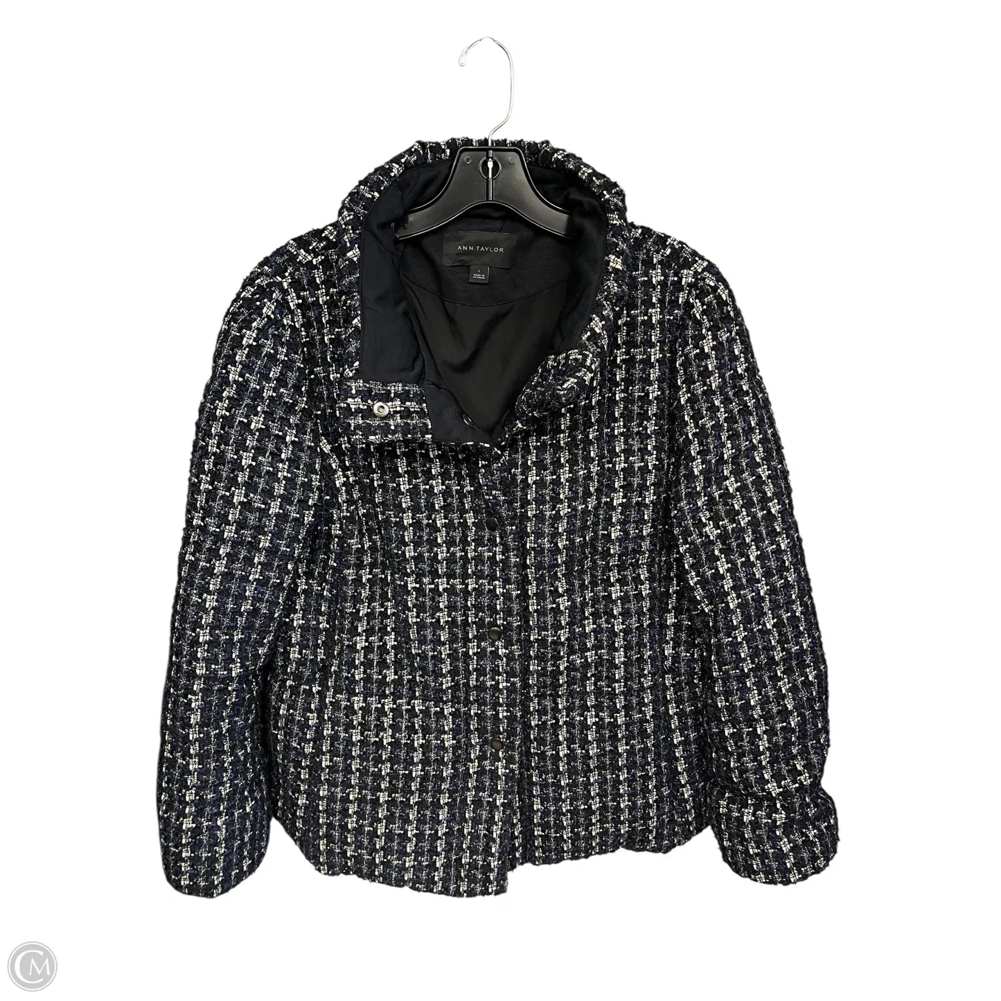 Jacket Other By Ann Taylor In Blue & White, Size: L