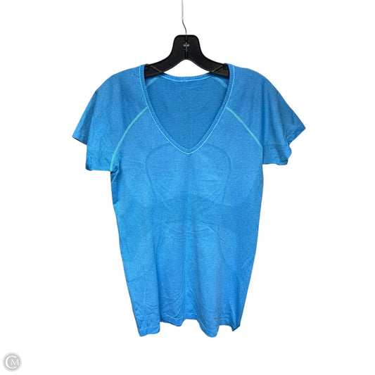 Athletic Top Short Sleeve By Lululemon In Blue, Size: 8