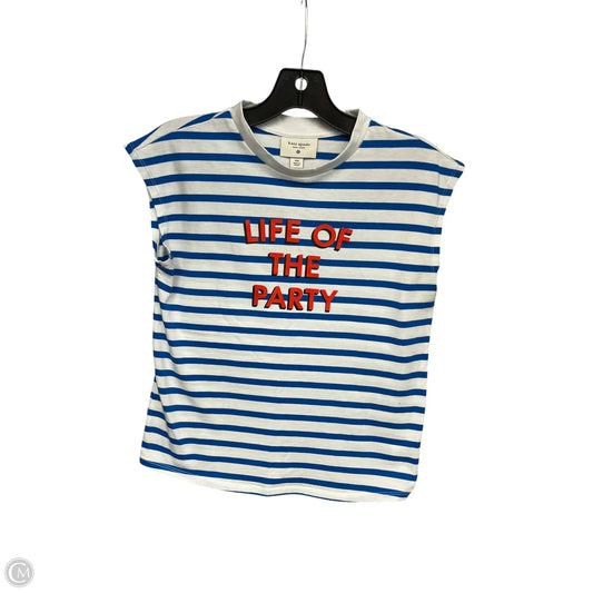 Top Sleeveless Designer By Kate Spade In Blue & White, Size: Xxs