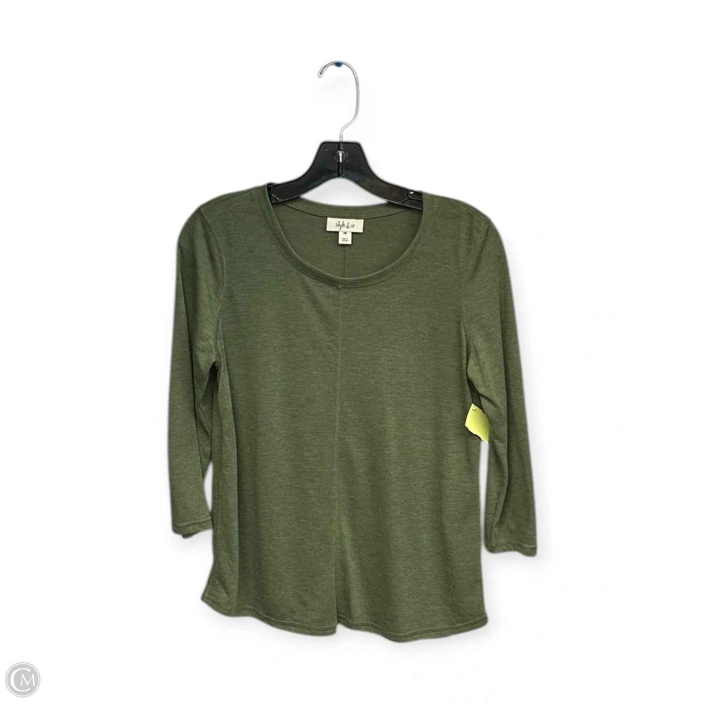 Top 3/4 Sleeve By Style And Company In Green, Size: Mp