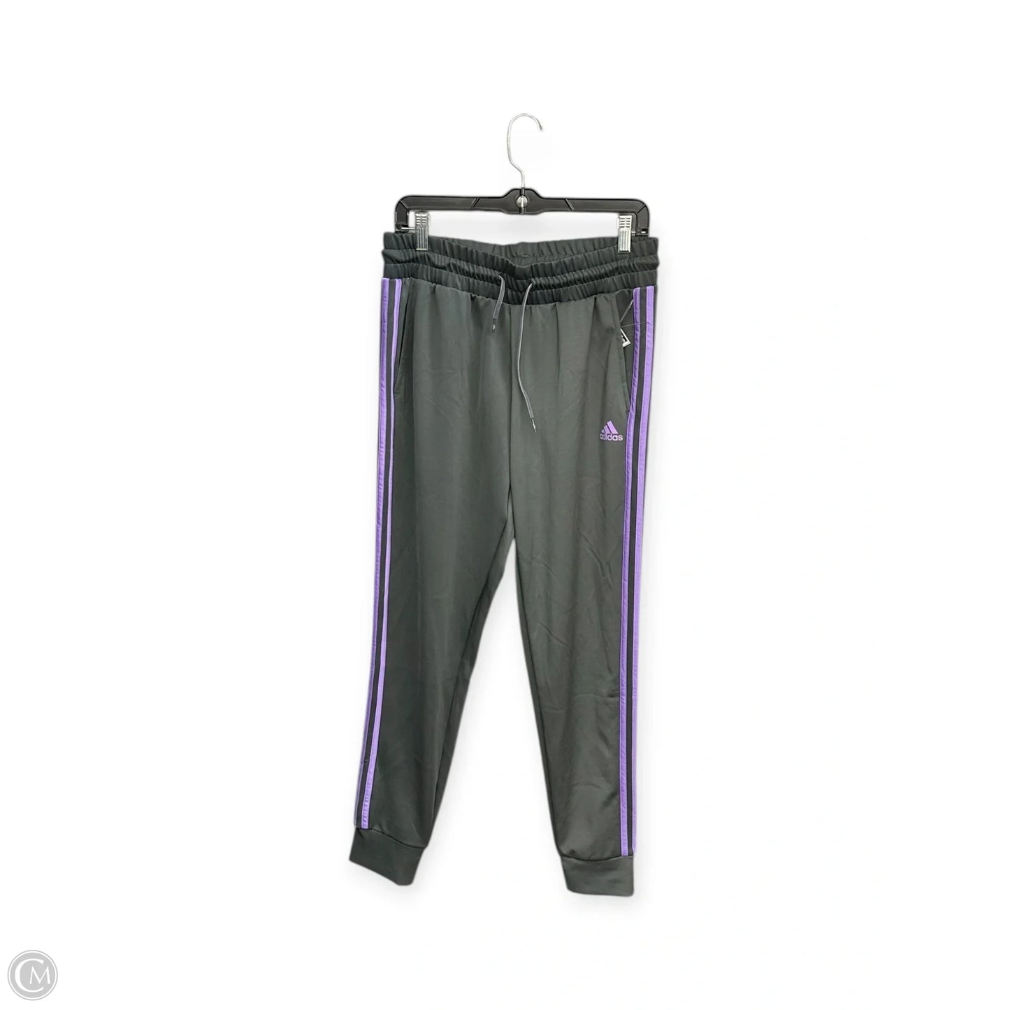 Athletic Pants By Adidas In Grey & Purple, Size: M