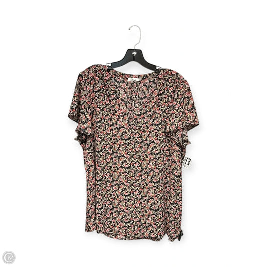Top Short Sleeve By Maurices In Floral Print, Size: Xxl