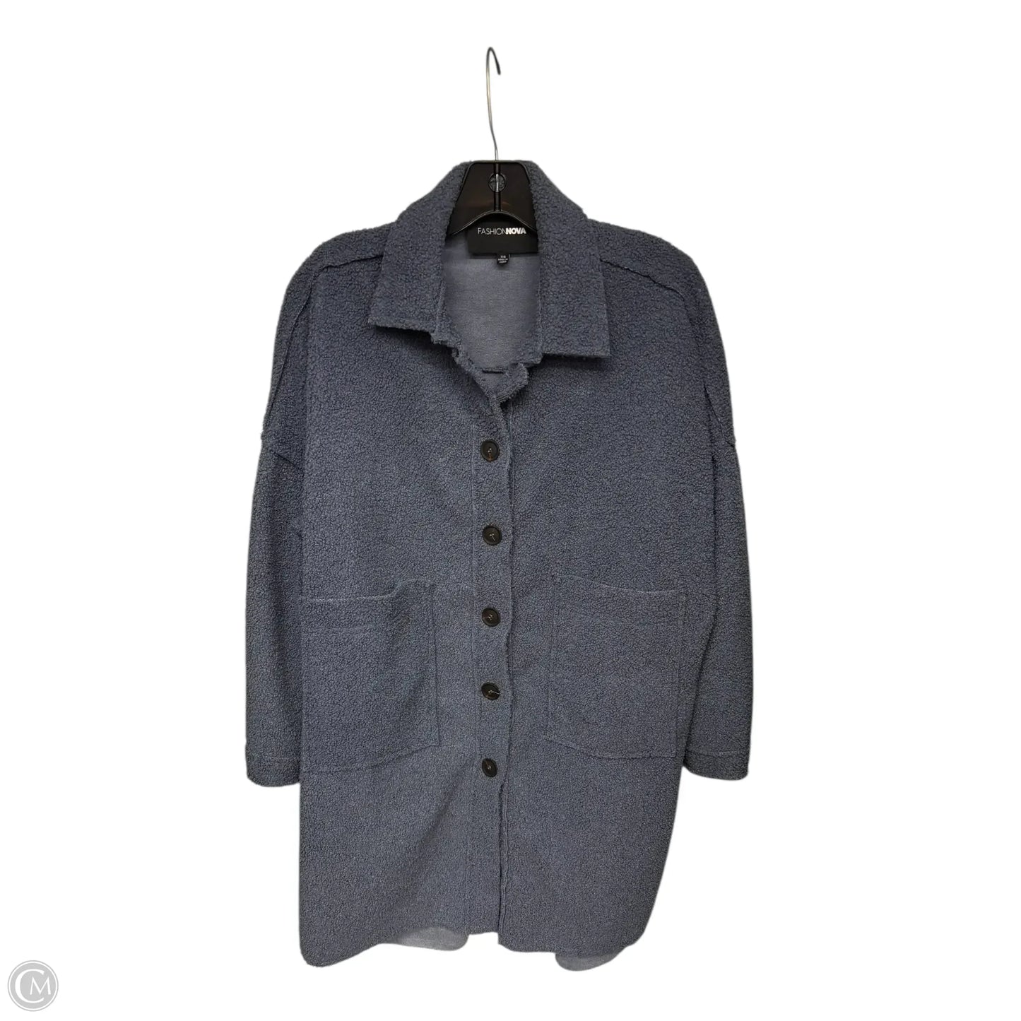 Jacket Shirt By Fashion Nova In Blue, Size: Xs