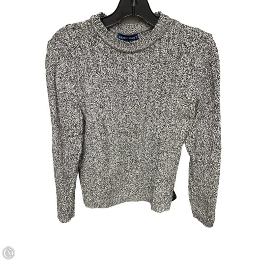 Sweater By Karen Scott In Black & White, Size: M