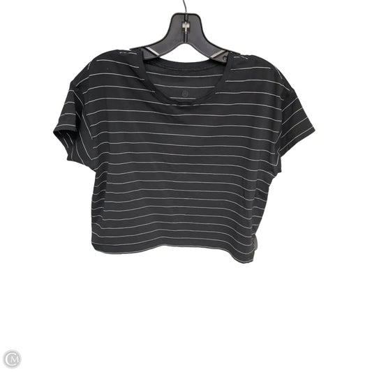 Athletic Top Short Sleeve By Lululemon In Black & White, Size: S