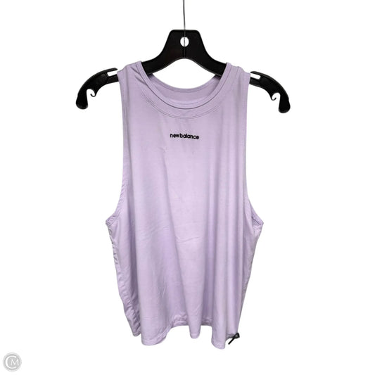 Athletic Tank Top By New Balance In Purple, Size: L