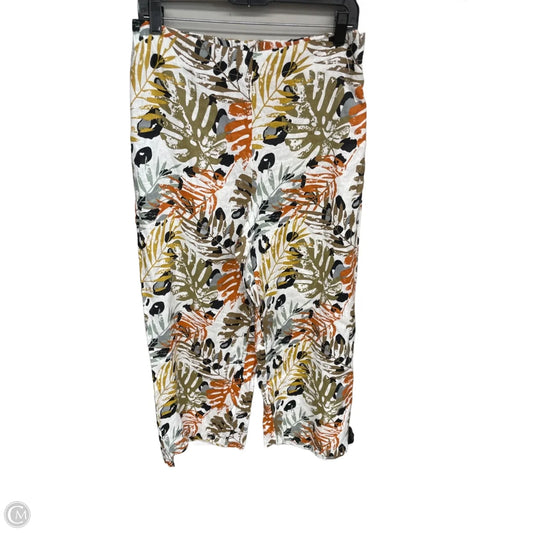 Pants Cropped By Tahari In Green & White, Size: L