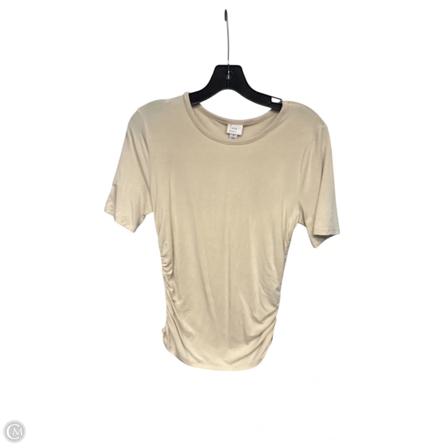 Top Short Sleeve Basic By A New Day In Tan, Size: M