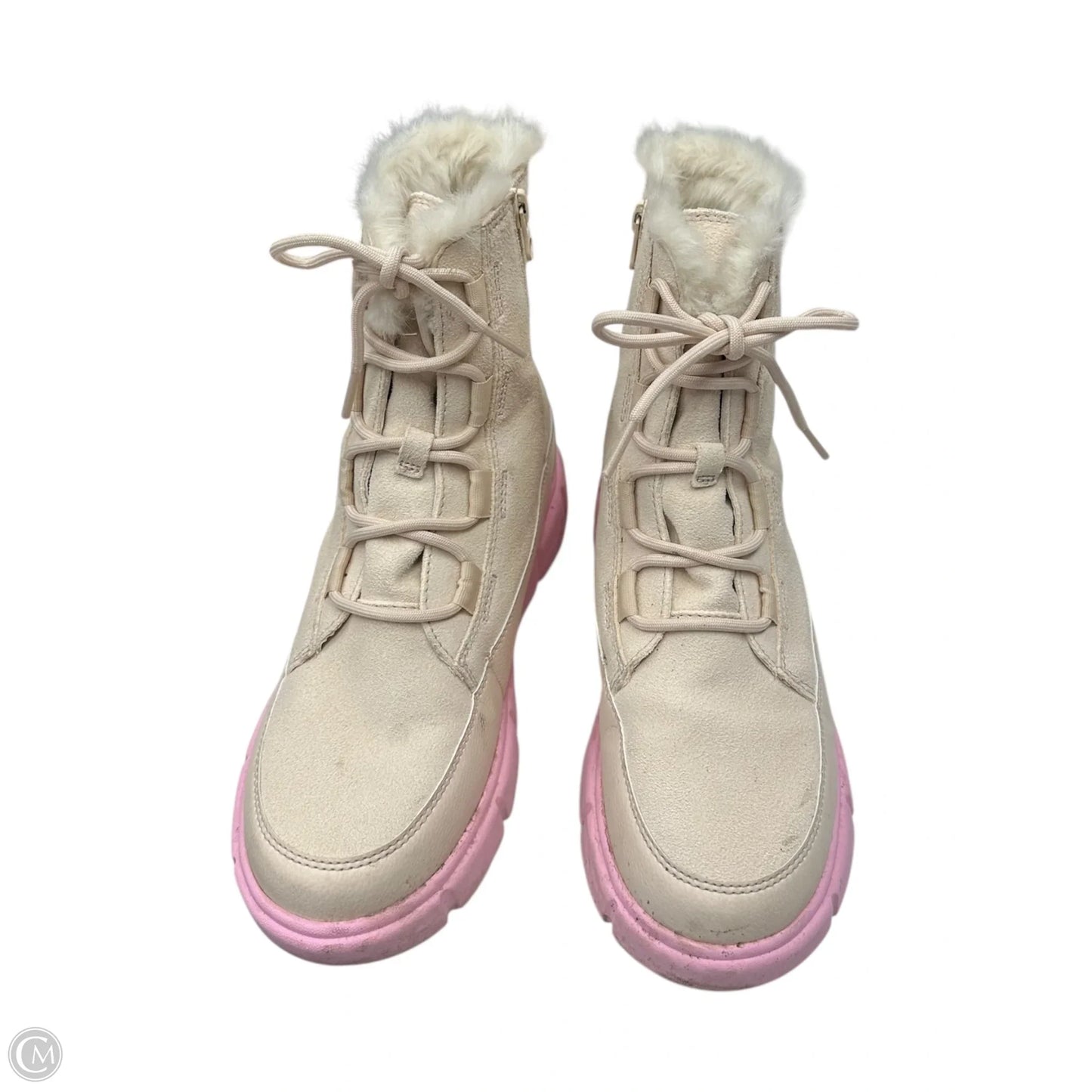 Boots Ankle Flats By Sorel In Cream & Pink, Size: 6