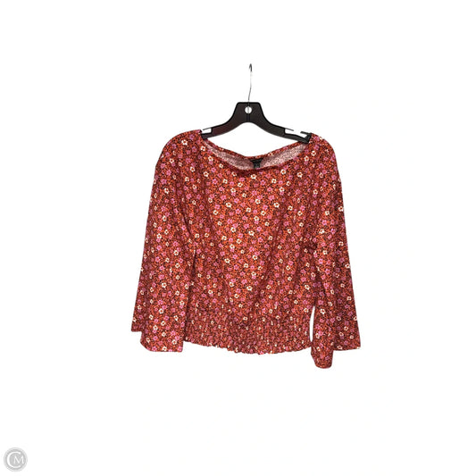 Top Long Sleeve By Ann Taylor In Floral Print, Size: M