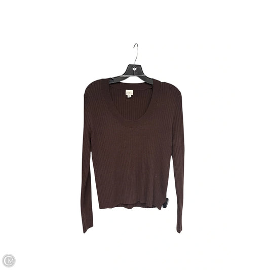 Top Long Sleeve By A New Day In Brown, Size: Xxl