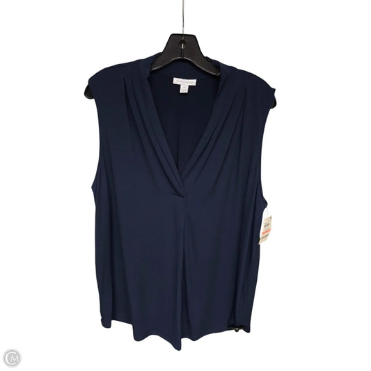 Top Sleeveless By Charter Club In Navy, Size: 2x