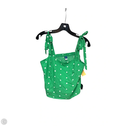 Top Sleeveless By Old Navy In Green & White, Size: M