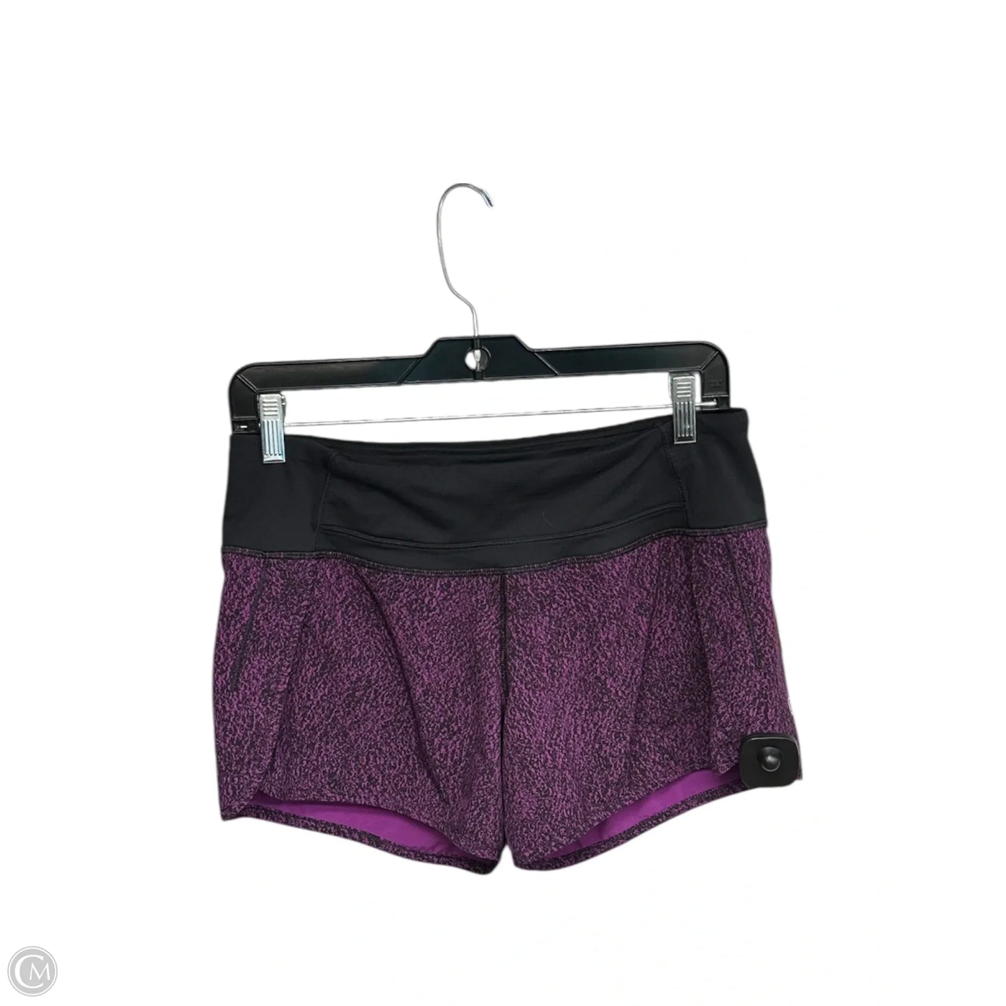 Athletic Shorts By Lululemon In Black & Purple, Size: 6