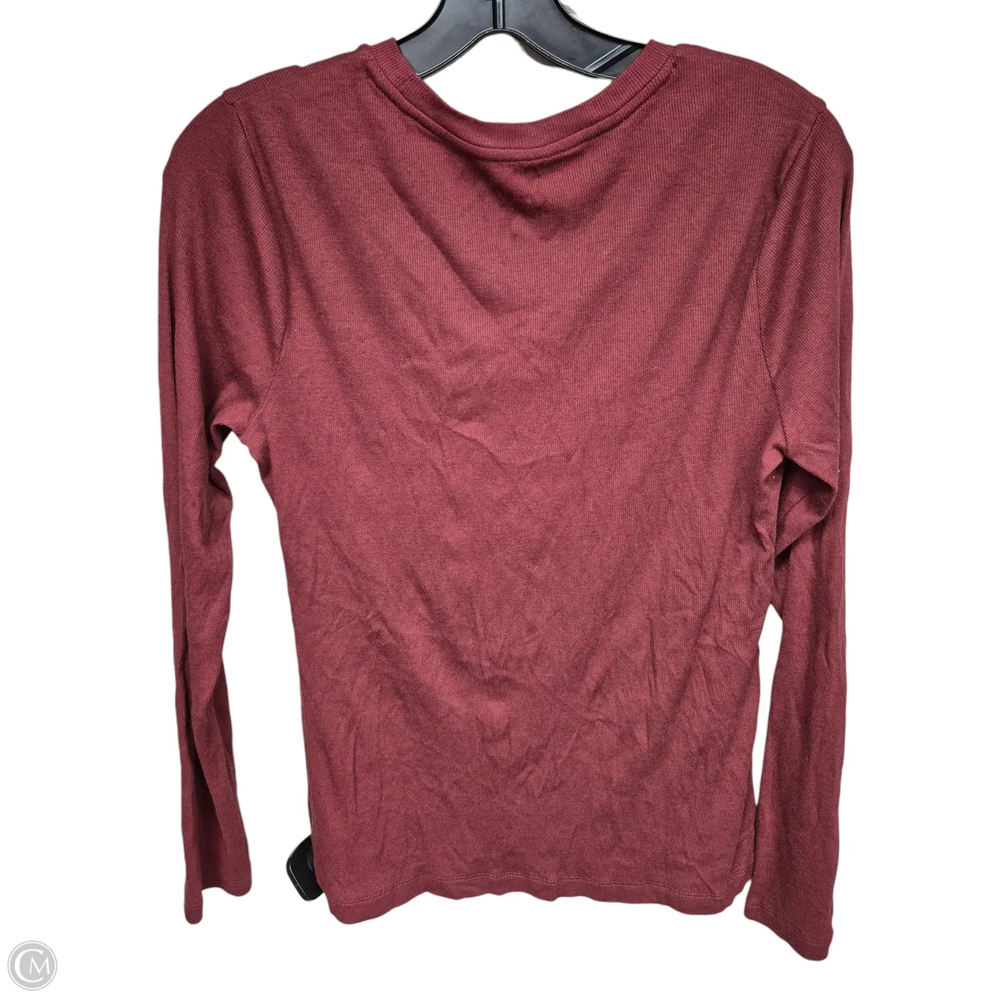 Top Long Sleeve Basic By A New Day In Red, Size: M