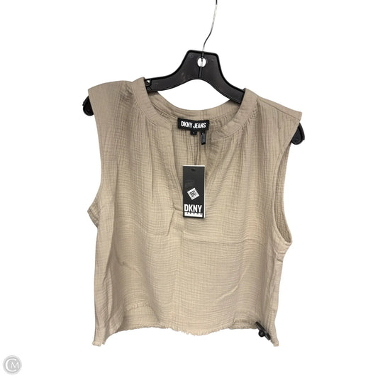 Top Sleeveless By Dkny In Tan, Size: S